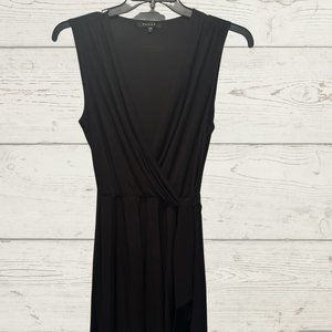 NWOT Tahari Sleeveless V-neck Viscose Knee-Length Faux Wrap Dress | Black | L